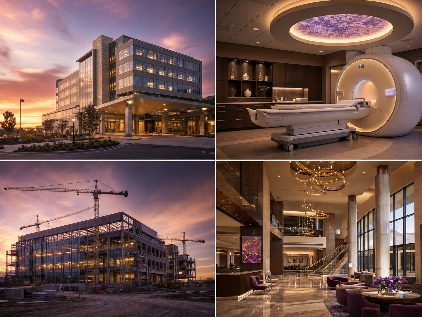 Healthcare capital projects funded through bonded partnership — hospital, imaging suite, new construction and patient atrium